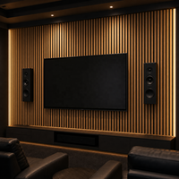 Panneau mural acoustique en bois de chêne WYRAX, lattes en bois, feutre noir, 2400x600x21mm, panneau absorbant le son, décoration murale pour salle de réunion