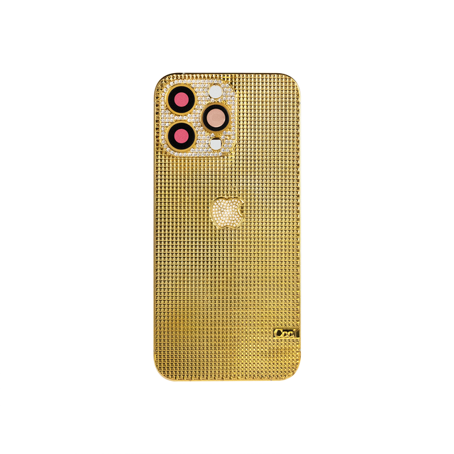 Mobile Phone Housings Special Custom Gold Plated Mobile Phone Cases Glitter Diamond Premium Retrofit for Phone 15Promax