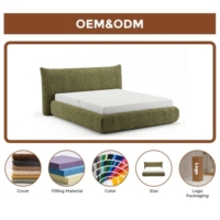 Ensemble matelas et sommier rembourrés VERNSSY, tissu doux modulaire, mousse haute densité, emballage sous vide gain de place, garantie 5 ans