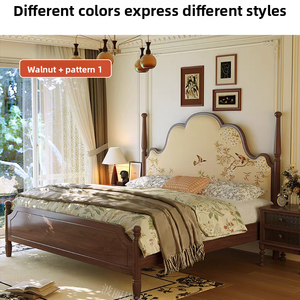 Letto Matrimoniale in Legno Massello di Quercia Stile Americano 1.8m, Lusso Retrò Francese Vintage per Camera da Letto Principale Tomson Shanghai - Product Image 4