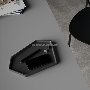 <span class=keywords><strong>ถาด</strong></span>เก็บของสำหรับห้องนั่งเล่น/ห้องน้ำชา รูปทรงเรขาคณิต หลายขนาด ชุดสีขาวด้าน วัสดุคอนกรีต <span class=keywords><strong>ถาด</strong></span>ตกแต่งแบบนุ่ม - Product Image 4