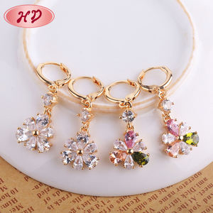 דובאי תכשיטי זהב עגילים תלויים של טווס שרשרת גדולה מודלים עגיל עיצוב אופנה - Product Image 5