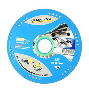 Lame de scie circulaire professionnelle pour la découpe des métaux, 4,5 pouces, lame de scie diamantée à bord continu brasée sous vide - Product Image 1