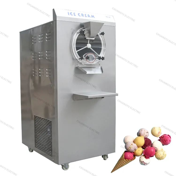 Precio más bajo al por mayor Mejor control de calidad 80-90L/H Máquina de helado de bolas de hielo Congelador continuo vertical por lotes