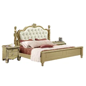 سرير كبير 1.8 مرفوع الأطراف يجمع بين فنون مختلفة يتميز بأنه آمن على التعايش مع الهواء ومزود بمساحة تخزين وهو سرير خشبي متين فاخر أمريكي بسيط وحديث وخفيف