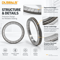 Anneau d'étanchéité en PTFE pour tige de compresseur, pour cylindre industriel à mouvement alternatif, dimensions personnalisées sur mesure selon dessin, fourniture directe usine OEM