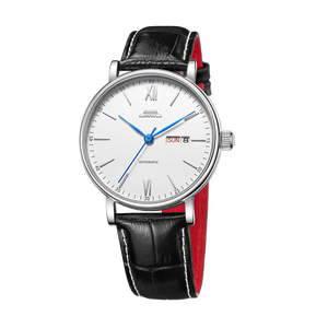 <span class=keywords><strong>Montre</strong></span> de Pékin série classique Date jour <span class=keywords><strong>montre</strong></span> 42mm hommes affaires charme en acier inoxydable bracelet en cuir mécanique automatique squelette - Product Image 2
