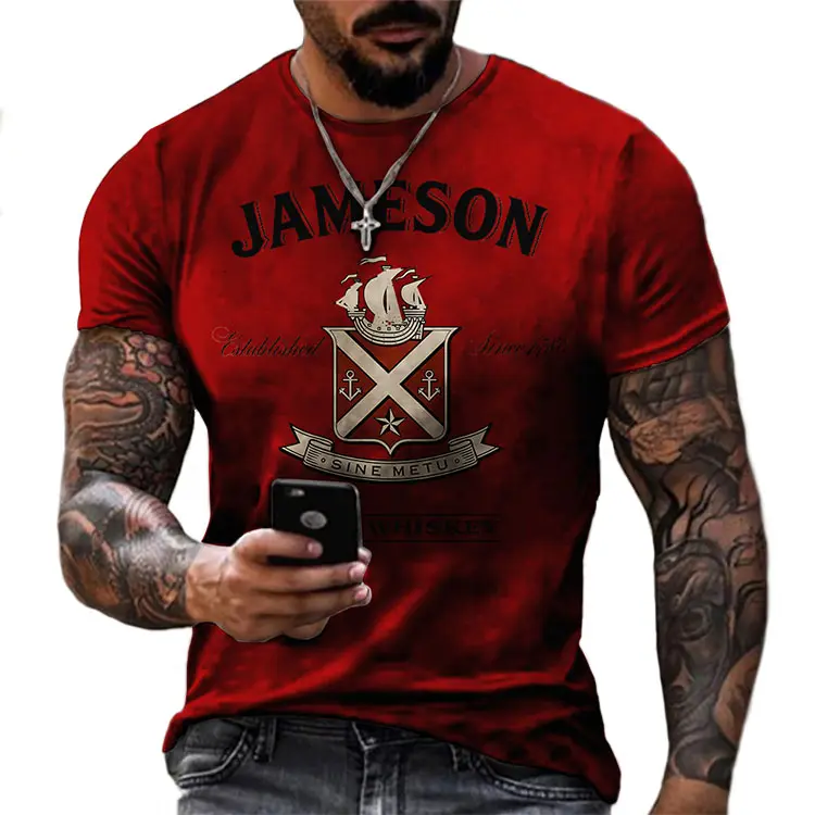 T-shirt 3D shirt men 3d OEM Printing Clothes Logo Design Service Grey Tshirt Custom 3d Print T shirt For Men