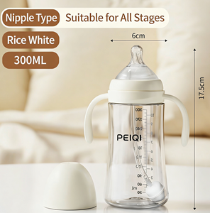 Biberon anti-colique en PP et silicone avec tétine naturelle sans BPA, à large ouverture, facile à nettoyer, motif imprimé - Product Image 5