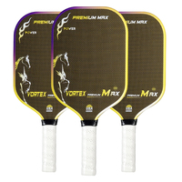 Raket Pickleball TUOYUAN Kustom Titanium T700 Inti Busa EPP 16mm Tepi Gradasi Emas Pabrik OEM