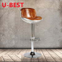 Tabouret de bar industriel U-BEST en métal et aluminium antique pour salle à manger, salon de cigares et cave d'homme, tabouret de comptoir de style aviateur