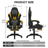 Silla de juegos Ca Ecuador 400lbs azul Rgb LED Pc Gamer Silla de juegos con reposapiés altavoces y masaje Silla de videojuegos grande y alta
