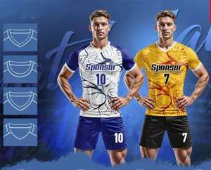 Camisetas de Fútbol Personalizadas de Secado Rápido, Uniformes Deportivos para Hombre, Material Duradero y Agradable al Tacto para Juegos Competitivos Intensos - Product Image 5