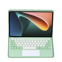 Couverture de clavier sans fil vert menthe de 10.4 pouces avec pavé tactile et souris 7 couleurs rétro-éclairage machine à écrire pour Samsung Tab A7 nouveau