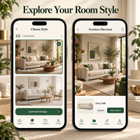Desain Interior AI Canggih, Desain dan Pengembangan Ruangan AI untuk IOS Android Dengan Unggah Foto Ruangan dan Generasi Gaya LionCreate
