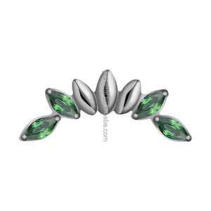 <span class=keywords><strong>Orecchini</strong></span> da <span class=keywords><strong>Piercing</strong></span> Giometal in Titanio ASTM F136 all'Ingrosso con Estremità a Pressione Marquise con Zircone Cubico Verde per <span class=keywords><strong>Trago</strong></span>, Elice, Conch, Daith - Product Image 3