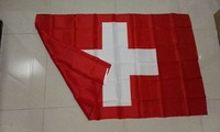 3x5 ft Suisse Drapeau Suisse Extérieur Brodé 210D Nylon Drapeaux de pays nationaux suisses avec 4 points d'œillets en laiton