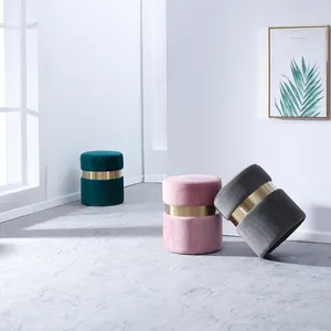 Di Lusso Nordic Ottoman Soggiorno Pouf Migliore Qualità del Tessuto Sgabello Per La Camera Da Letto di Velluto Ottoman Puff Pouf