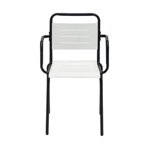 户外咖啡厅餐厅用餐屋摊位用耐用的铁露台扶手椅，带金属座椅和靠背 - Product Image 1