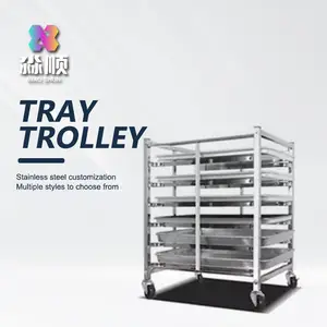 Stainless Steel Catering Equipment Food Bread Bakery Commercial Tray Trolley Cart