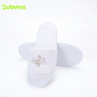 Chaussons jetables personnalisés en tissu peluche doux avec semelle EVA pour hôtels, chambres d'hôtes et équipements de spa et de villégiature