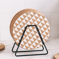 Prix bon marché sous-verres en bois ensemble vaisselle décoration de Table tapis et tampons sous-verres en bois souple thé liège sous-verre