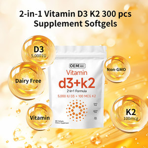Integratore per la Salute <span class=keywords><strong>di</strong></span> Ossa, Cuore e Sistema Immunitario con Vitamina D3 5000UI e K2 100mcg in Softgel a <span class=keywords><strong>Base</strong></span> <span class=keywords><strong>di</strong></span> Olio MCT, Etichetta Privata OEM - Product Image 4