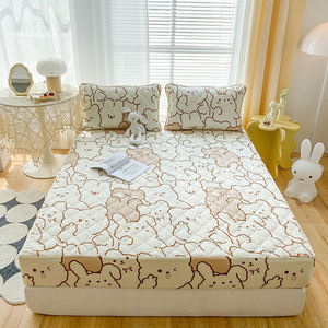 <span class=keywords><strong>Colcha</strong></span> acolchada extraíble de poliéster impermeable, Protector de colchón, Sábana bajera con funda de almohada para dormitorio, venta al por mayor de China - Product Image 5