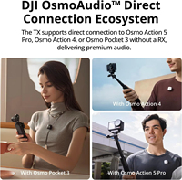 Micrófono Inalámbrico DJw Mic Mini (2 TX + 1 RX + Estuche de Carga) con 48 Horas de Operación y Estuche, Cancelación de Ruido Activa de Dos Niveles