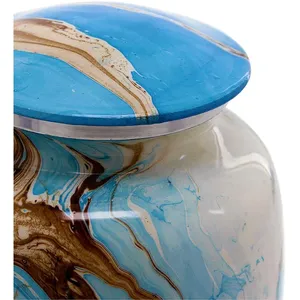 โหลโลหะอลูมิเนียมสำหรับเผาสำหรับตกแต่งทำด้วยมือโหลเก็บขี้เถ้าจากมนุษย์สามารถส่งออกได้ - Product Image 3