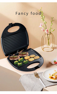 Sandwicheras Eléctricas Desmontables, Mini Parrilla Personalizada 3 en 1, 5 en 1, 7 en 1, Antiadherente, Multifuncional <span class=keywords><strong>para</strong></span> Desayuno, <span class=keywords><strong>4</strong></span> Rebanadas, Comercial - Product Image 2