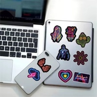 Pegatinas de Vinilo Adhesivas Personalizadas con Graffiti, Plateadas, Neón, Creativas, Impresas con UV, Reflectantes, Impermeables, para Pasta de Dientes y Champú