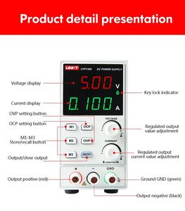 UNI-T UTP1306S แหล่งจ่ายไฟแบบสวิตชิ่งช่องสัญญาณเดียว ตัวควบคุมแรงดันไฟฟ้า 32V/6A 110V-220V อินพุต จอแสดงผล 4 บิต สำหรับห้องปฏิบัติการ - Product Image 2
