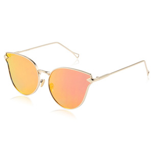 Lunettes de soleil œil de chat tendance pour femme, monture métallique, protection UV400, noires, surdimensionnées, style voyage, pour l'international - Product Image 3
