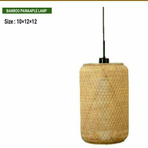 Lampe suspendue en bambou écologique motif ananas avec design artisanal tressé pour villa, hôtel, restaurant, café – Artisanat en bambou - Product Image 2