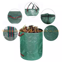 Sac de Jardin Robuste en PP de 50 à 500 Litres, Conteneur Réutilisable Vert pour Déchets de Jardin, Feuilles, Entretien de la Pelouse et Nettoyage des Débris
