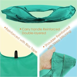 <span class=keywords><strong>BeeGreen</strong></span>, paquete de 10 bolsas de supermercado reutilizables plegables extra grandes, capacidad de 50 libras, tela de poliéster colorida a granel, cremallera ligera - Product Image 4