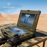Estación de Control Terrestre Robusta de 13.3 Pulgadas con Pantalla Dual, Portátil Impermeable IP65 Verde para Carreras FPV, Diseñada a Medida con Wi-Fi 6