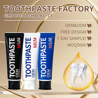 Dentifrice blanchissant à nettoyage en profondeur, logo personnalisé, MOQ 5000, nettoyants à base de plantes, sans danger pour l'émail, blanchissant, dentifrice à la menthe poivrée, usine