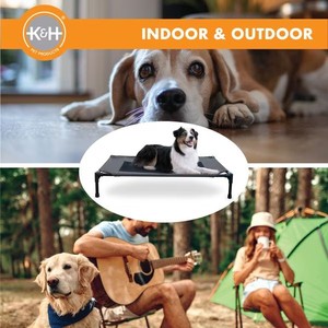 เตียงสุนัขกันลื่นแข็งแรงขนาดใหญ่โครงเดิมเตียงสัตว์เลี้ยงยกสูงด้วยถ่าน/เตียงสี่เหลี่ยมผืนผ้าพลาสติกสีดำสำหรับทุกฤดูกาล - Product Image 6