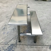 Ensemble de table et de chaises de salle à manger en acier inoxydable moderne, mobilier commercial pour hôtel, école, bureau