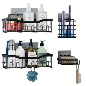 Stainless Steel <b>Corner</b> <b>Shower</b> <b>Caddy</b> Bathroom Organizer No Drill Shelf Self Adhesive <b>Shower</b> <b>Caddy</b> Organizer With Soap Holder - Product Image 6