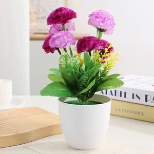 Decoración para el Hogar, Flor Artificial en Maceta Pequeña, Juego <span class=keywords><strong>de</strong></span> Flores Secas Decorativas para Interiores con Bonsái <span class=keywords><strong>de</strong></span> Plástico y Tela <span class=keywords><strong>de</strong></span> Seda - Product Image 5