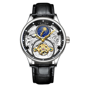 <span class=keywords><strong>Montre</strong></span> mécanique de luxe abordable à phase de lune squelette, la plus vendue, avec tourbillon et bracelet en cuir véritable pour <span class=keywords><strong>homme</strong></span> - Product Image 1