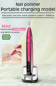 Rechargeable 35000Rpm Strong Nail Drill Manicure Polisher Sander Cordless Battery Pedicure Electric Manicure Machine Nail Drills