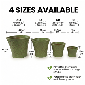 Vaso da Terra Grande in Argilla Vintage, Colore Personalizzabile, Smaltato, per Piante da Esterno, Casa e Giardino - Product Image 6