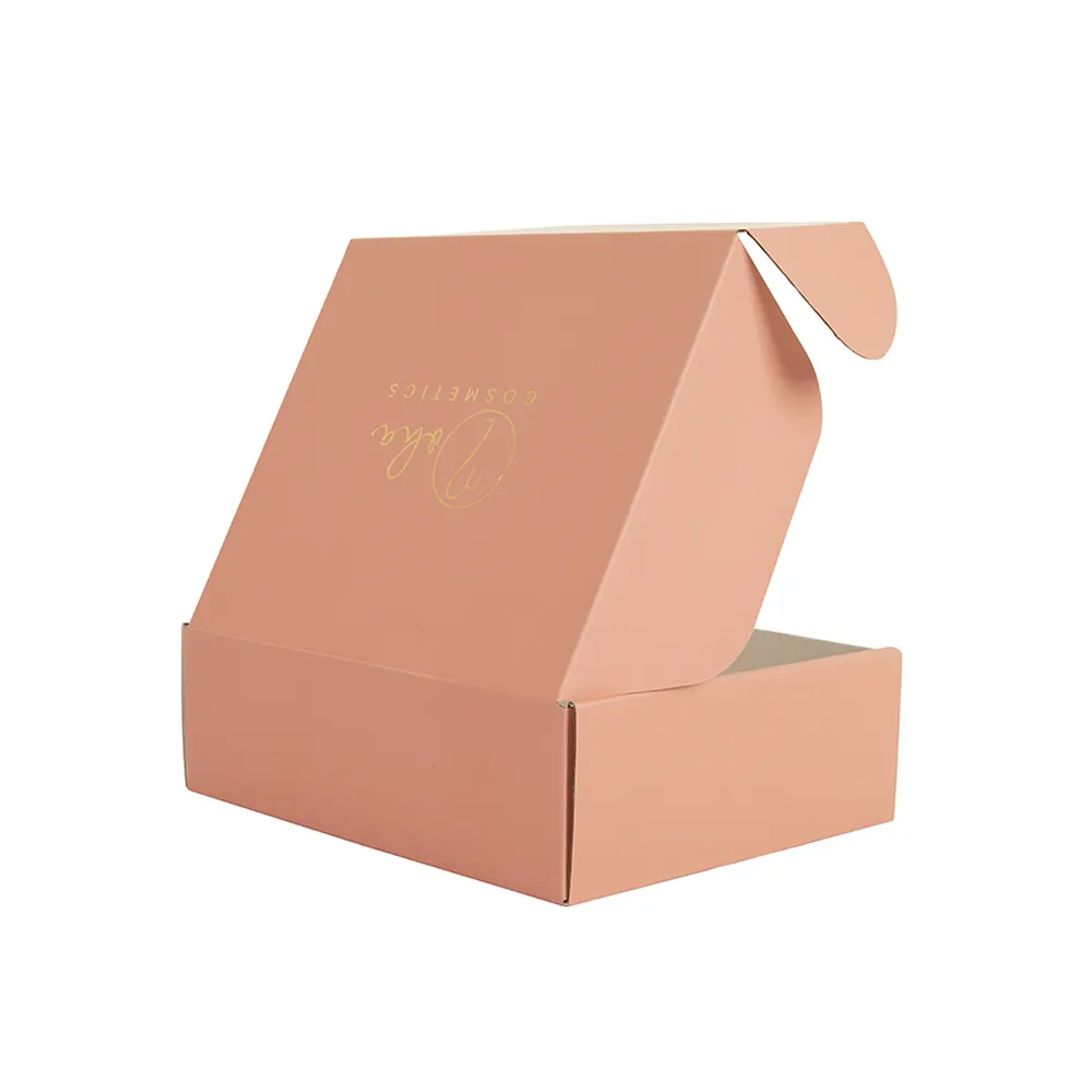 Eco Kraft Verzending Papier Pakket Box Met Bedrukt Logo Levering Mailer Kleding Roze Kleur Dozen Voor Dames Ondergoed