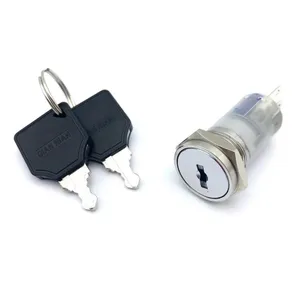 16MM 3 Pin 2 position 3 position electronic metal key lock switch