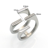 Bague pour enfant en acier inoxydable double couche, style japonais, coréen, européen, américain, tendance, simple, coquillage ouvert, passe-partout