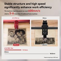 Machine de gravure laser ATOMSTACK A12 Ultra 50W CNC Mini découpeuse avec boîtier de protection laser B3 Boîte d'enclosure 370x310mm